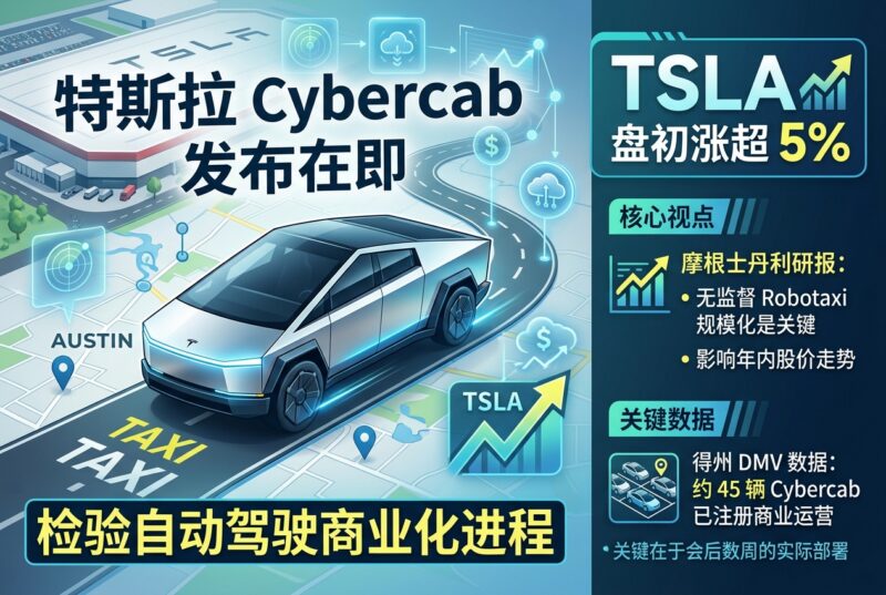 特斯拉盘初涨超5%,Cybercab发布将检验自动驾驶商业化进程-指挥使社区 - 真实线索、热点议题与深度观察