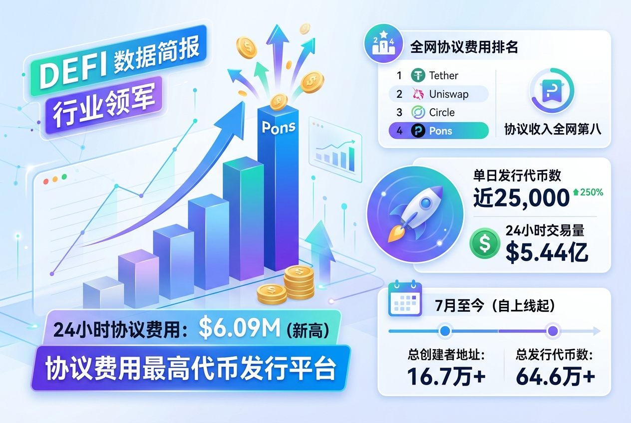 Pons 成为协议费用最高的代币发行平台