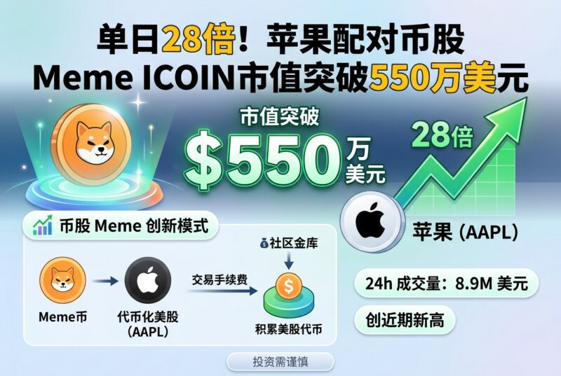 单日28倍!苹果配对币股 Meme ICOIN 市值突破550万美元-指挥使社区 - 真实线索、热点议题与深度观察