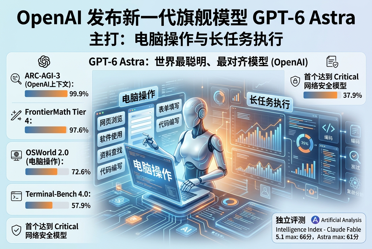 OpenAI 发布 GPT-6 Astra:主打电脑操作与长任务