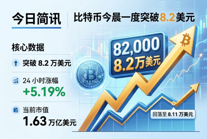 比特币今晨一度突破 8.2 万美元-指挥使社区 - 真实线索、热点议题与深度观察