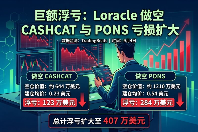 交易员 Loracle 做空 CASHCAT、PONS 浮亏扩大至 407 万美元-指挥使社区 - 真实线索、热点议题与深度观察