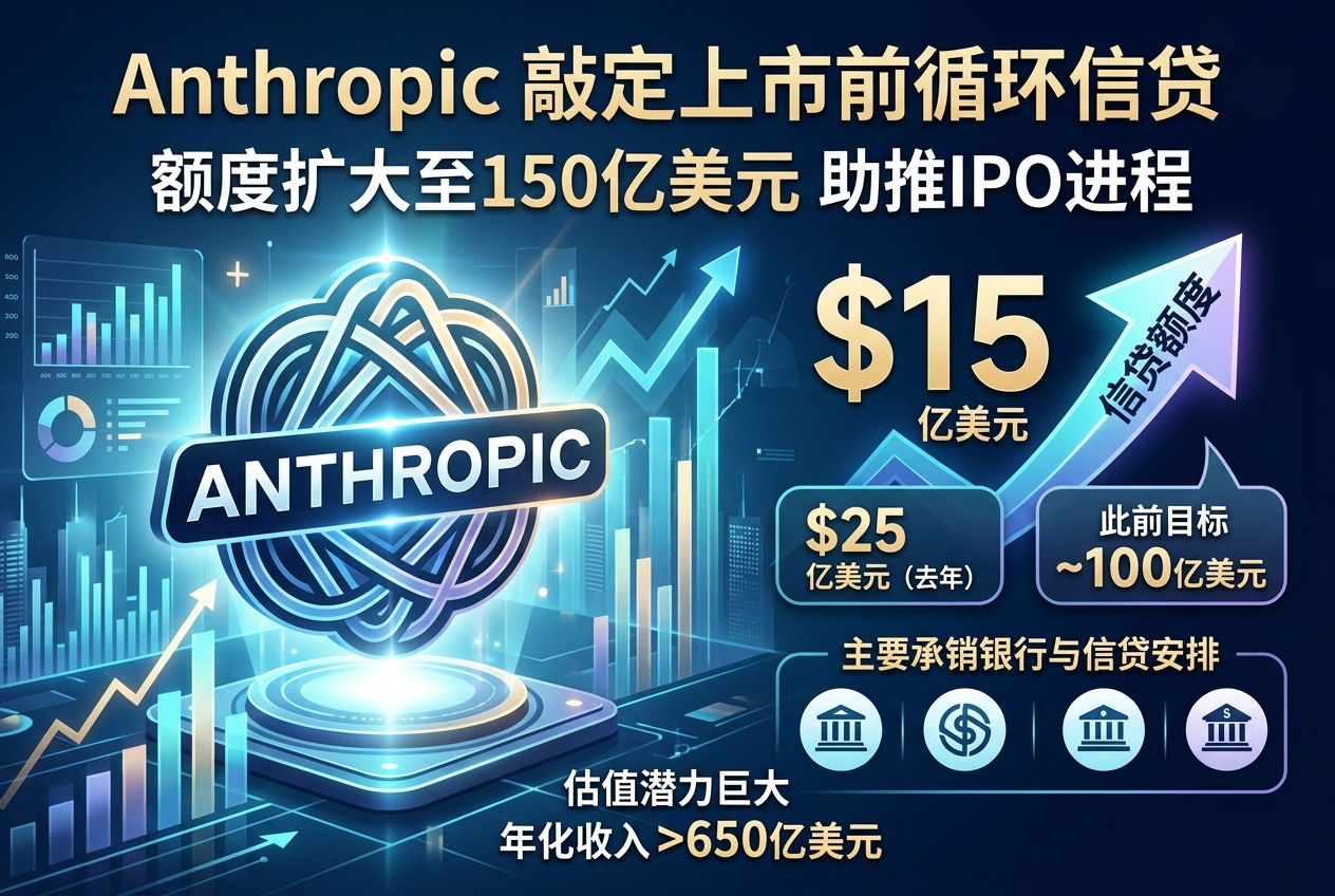 Anthropic 即将敲定 150 亿美元上市前循环信贷
