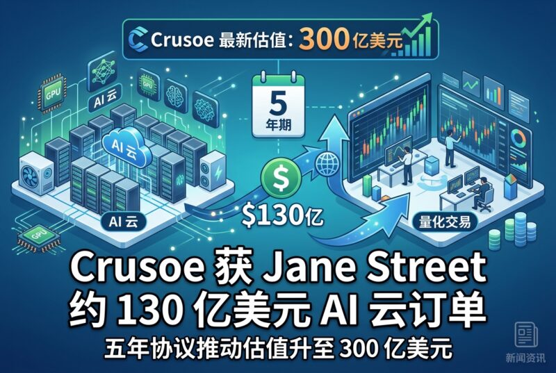 Crusoe 获 Jane Street 约 130 亿美元 AI 云订单,五年期协议推动估值升至 300 亿美元-指挥使社区 - 真实线索、热点议题与深度观察