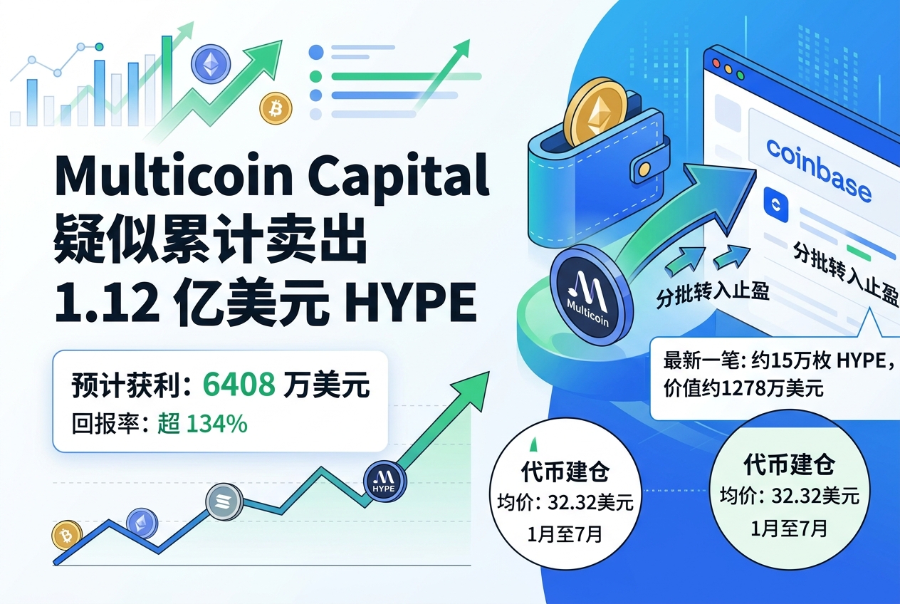 Multicoin Capital疑似累计卖出1.12亿美元HYPE,预计获利6408万美元