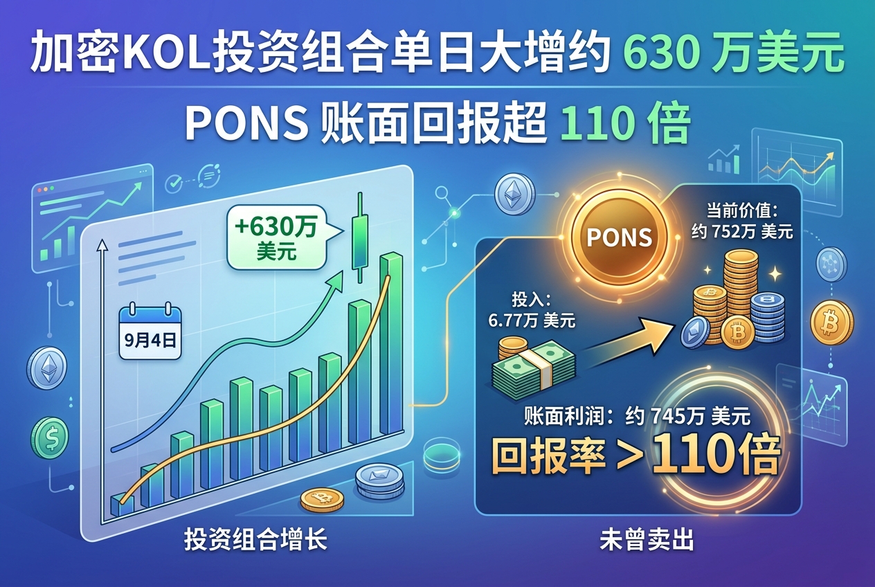 Unipcs 投资组合单日增约 630 万美元,PONS 账面回报超 110 倍