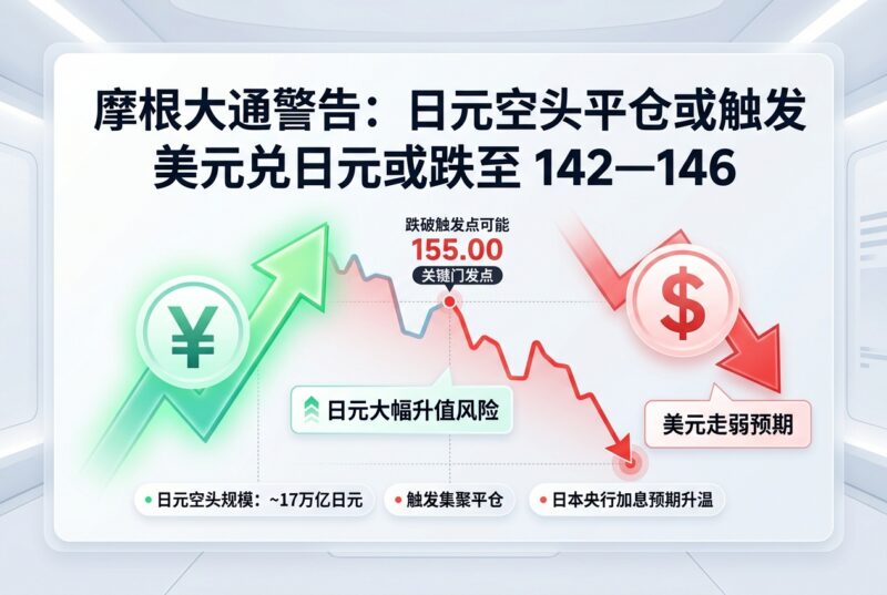 摩根大通警告:155 或成日元空头平仓触发点,美元兑日元或跌至 142—146-指挥使社区 - 真实线索、热点议题与深度观察