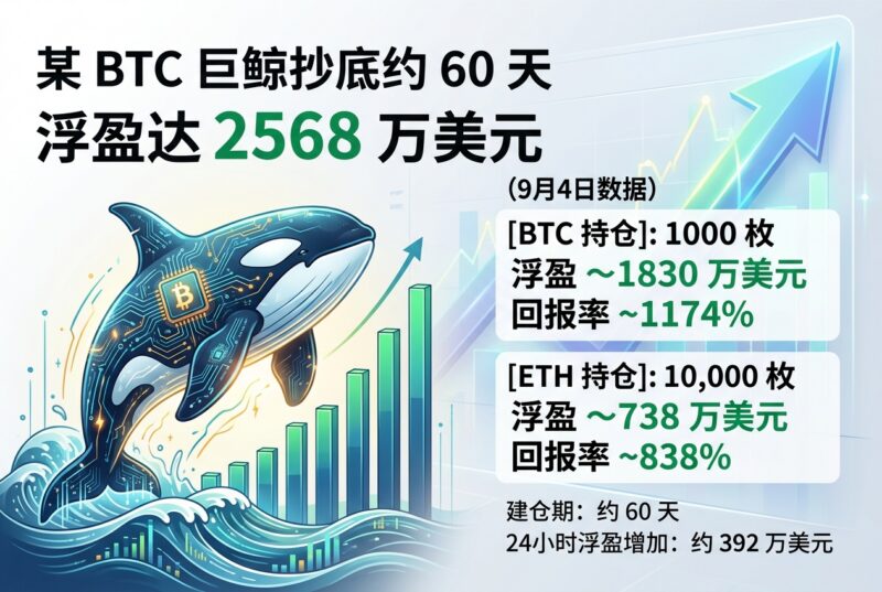 某 BTC 巨鲸抄底约 60 天,浮盈达 2568 万美元-指挥使社区 - 真实线索、热点议题与深度观察