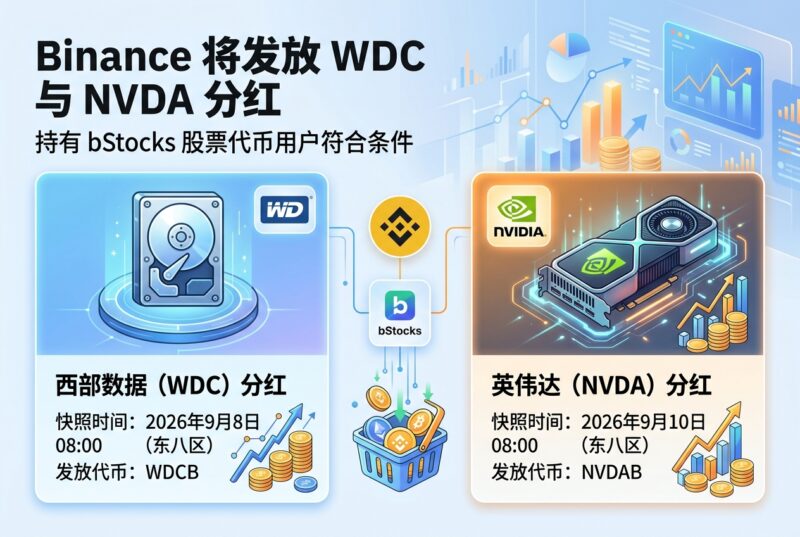 Binance 将为持仓 bStocks 西数与英伟达的用户进行分红-指挥使社区 - 真实线索、热点议题与深度观察