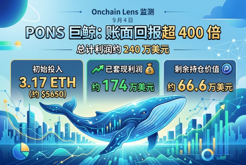 某鲸鱼买入 PONS,账面回报超 400 倍-指挥使社区 - 真实线索、热点议题与深度观察