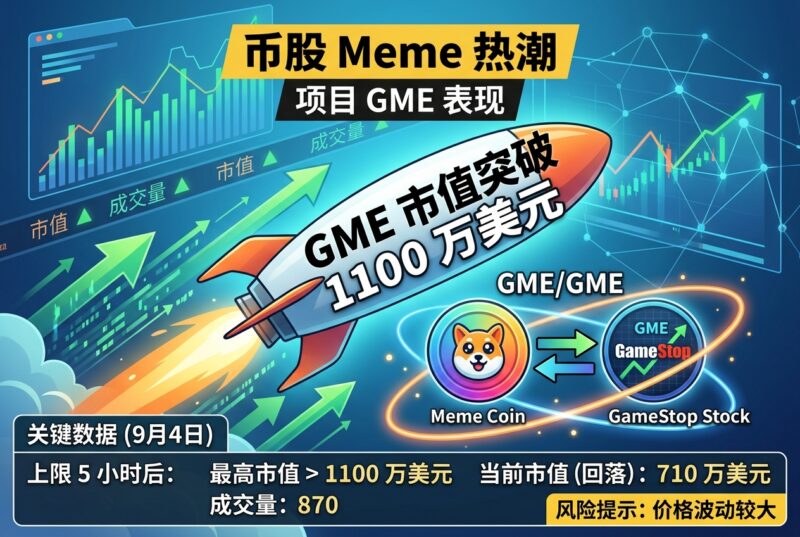 币股 Meme 项目 GME 市值短时突破 1100 万美元-指挥使社区 - 真实线索、热点议题与深度观察