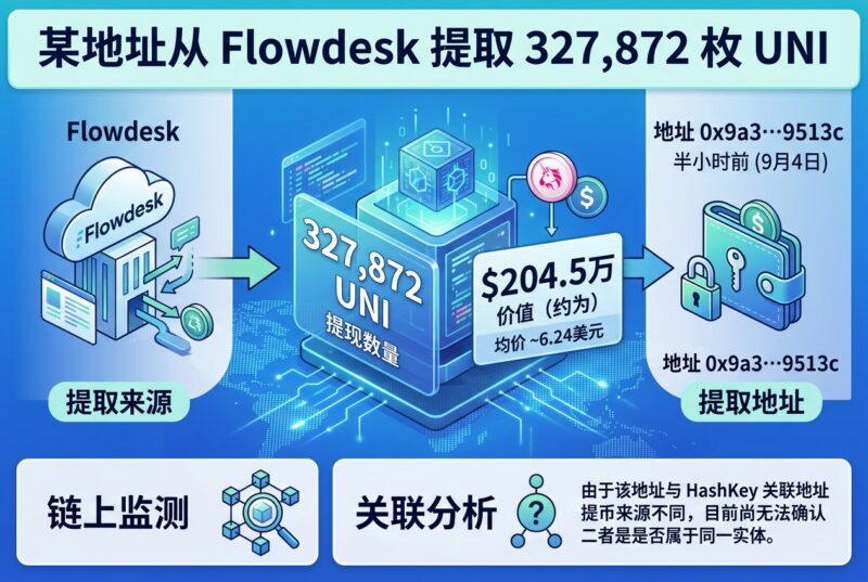 某地址从 Flowdesk 提取 327,872 枚 UNI-指挥使社区 - 真实线索、热点议题与深度观察