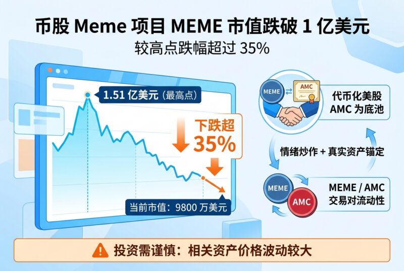 币股 Meme 项目 MEME 市值跌破 1 亿美元，较高点跌超 35%-指挥使社区 - 真实线索、热点议题与深度观察