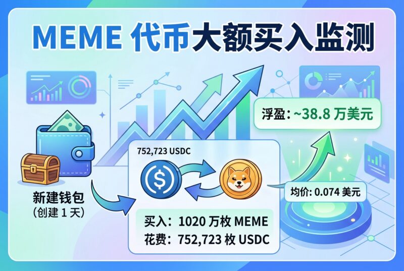 新建钱包买入 1020 万枚 MEME,目前浮盈约 38.8 万美元-指挥使社区 - 真实线索、热点议题与深度观察