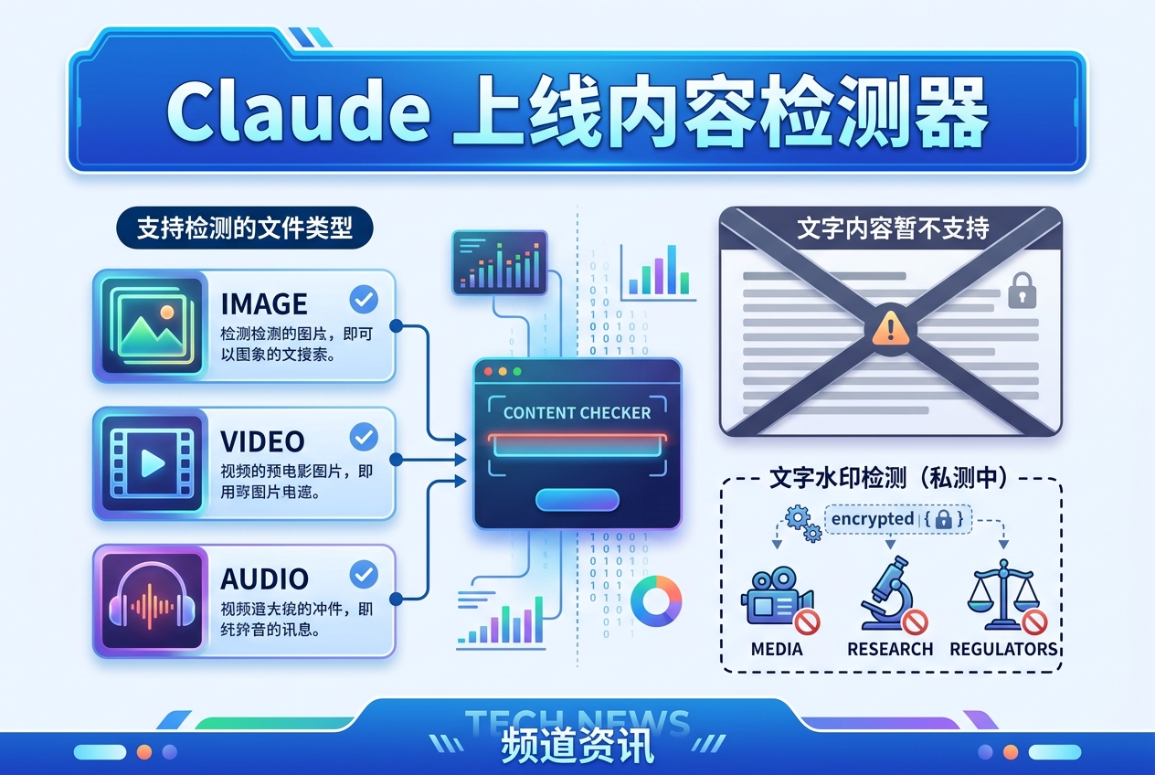 Claude 上线内容检测器,但暂不支持文字检测