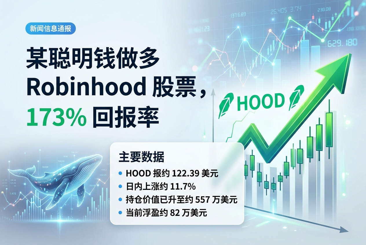 某聪明钱做多 Robinhood 股票,两日录得 173% 回报率