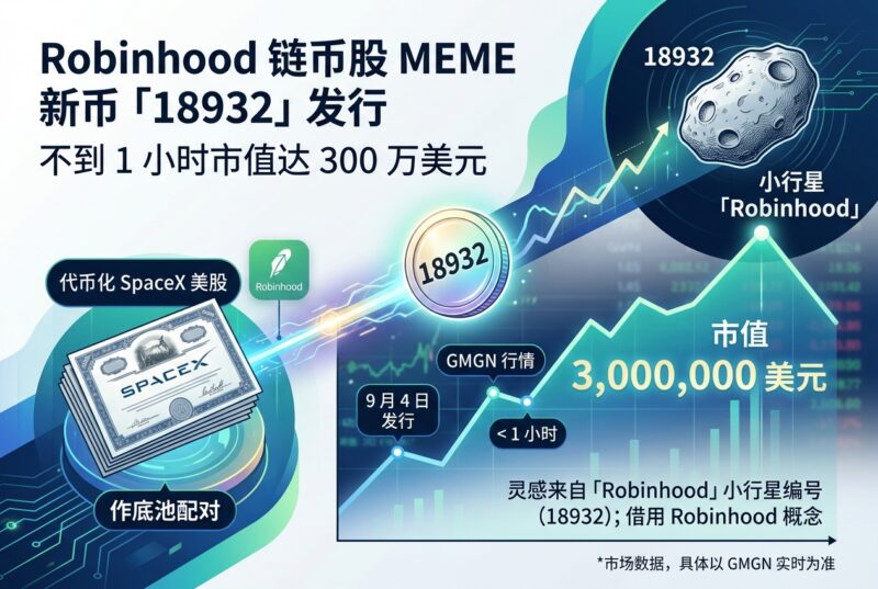 Robinhood 链币股 meme 新币「18932」发行不到 1 小时市值达 300 万美元-指挥使社区 - 真实线索、热点议题与深度观察