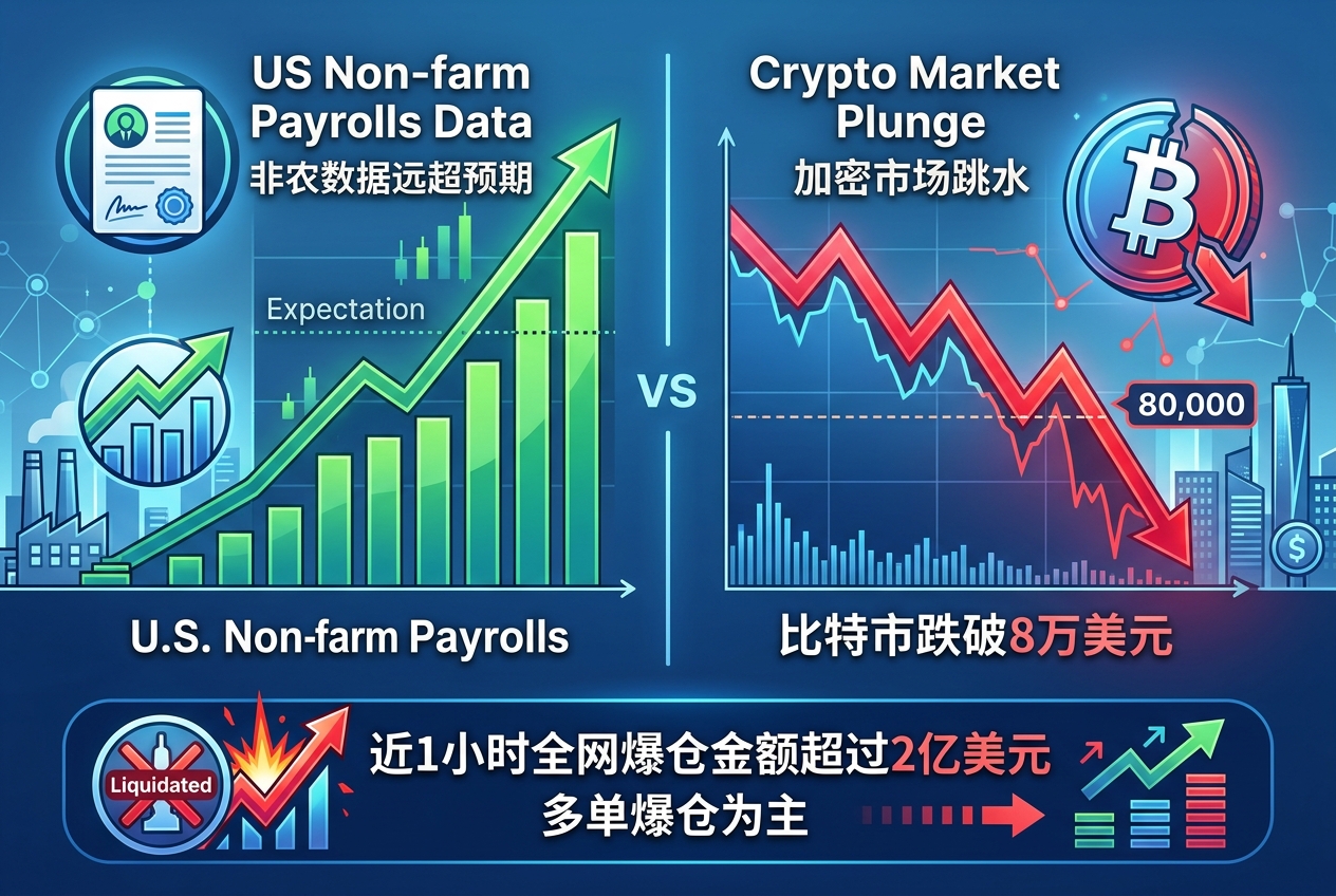 非农数据远超预期,加密市场跳水
