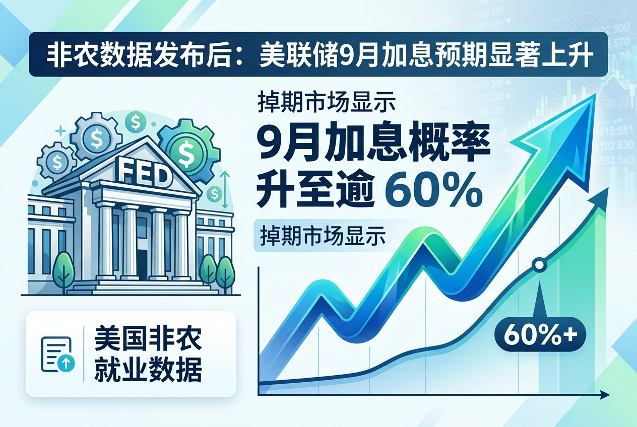 非农数据后，美联储 9 月加息概率升至逾 60%