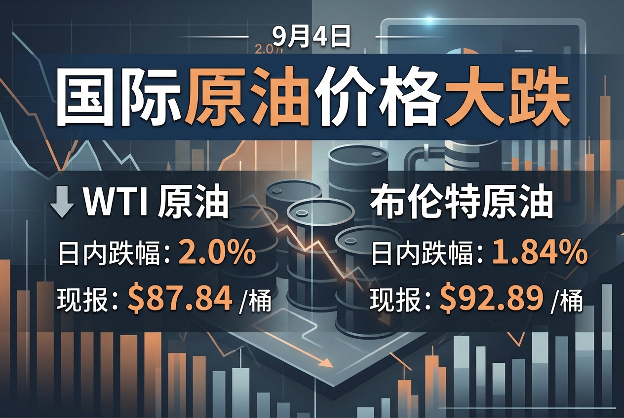 WTI 原油日内跌幅扩大至 2%