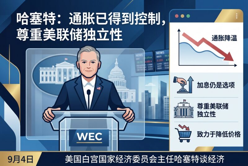 哈塞特：通胀已得到控制，尊重美联储独立性-指挥使社区 - 真实线索、热点议题与深度观察