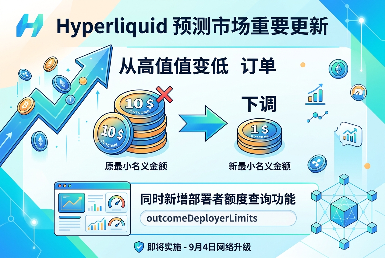 Hyperliquid 将下调预测市场最小订单名义金额