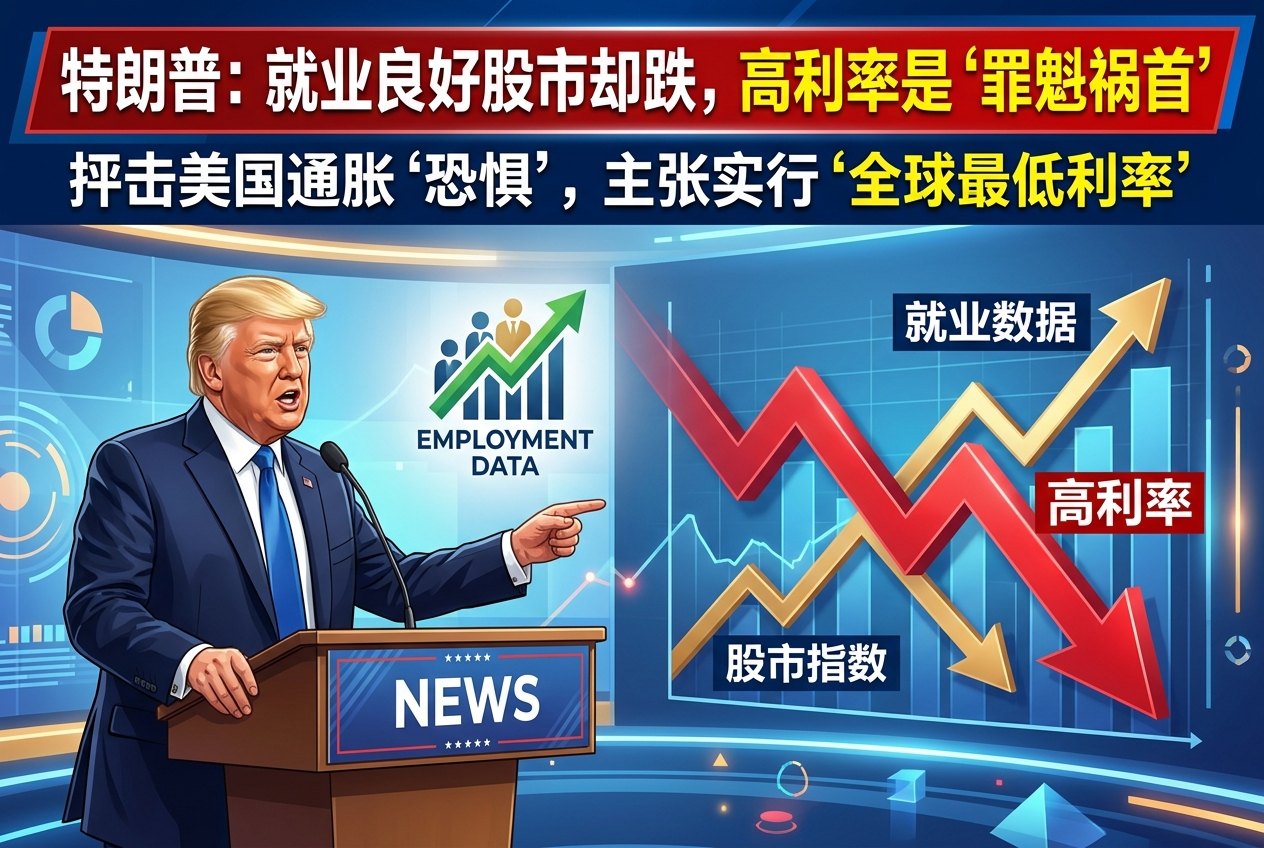 特朗普:就业数据良好,股市却下跌,高利率是罪魁祸首