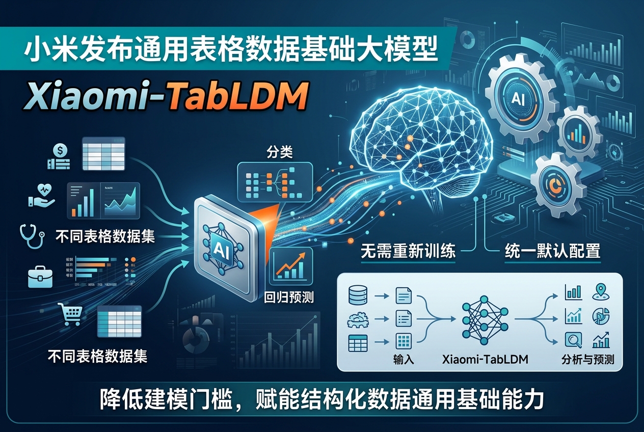 小米发布通用表格数据基础大模型 Xiaomi-TabLDM