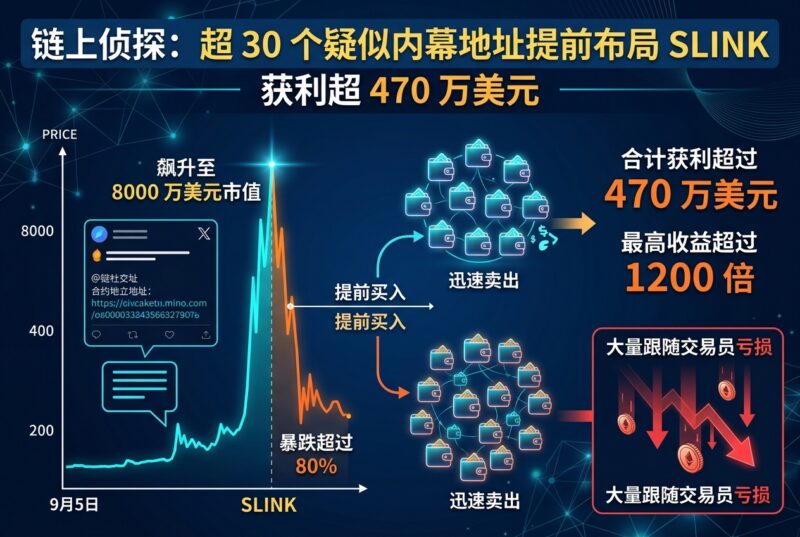 链上侦探:超 30 个疑似内幕地址提前布局 SLINK,获利超 470 万美元-指挥使社区 - 真实线索、热点议题与深度观察