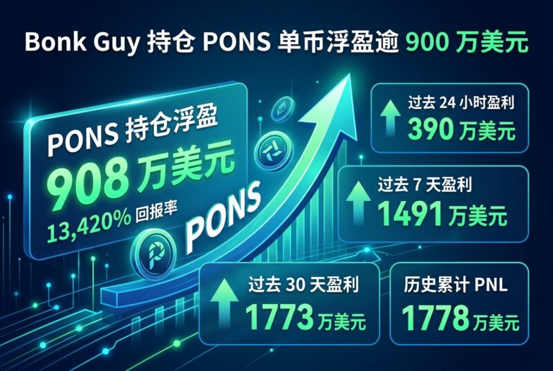 Bonk Guy 持仓 PONS 单币浮盈逾 900 万美元-指挥使社区 - 真实线索、热点议题与深度观察