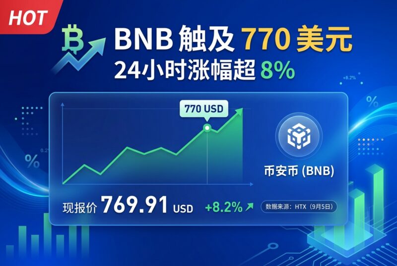 BNB 触及 770 美元，24 小时涨超 8%-指挥使社区 - 真实线索、热点议题与深度观察