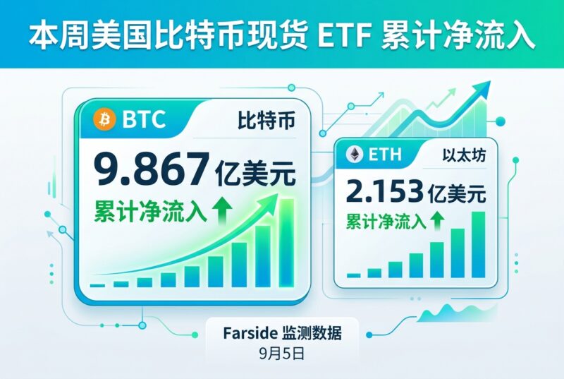 本周美国比特币现货ETF累计净流入9.867亿美元-指挥使社区 - 真实线索、热点议题与深度观察