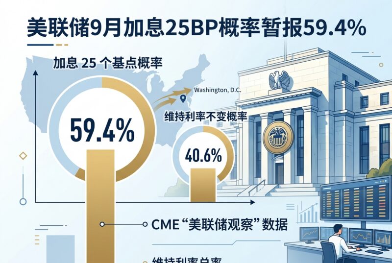 美联储 9 月加息 25 个基点概率暂报 59.4%-指挥使社区 - 真实线索、热点议题与深度观察