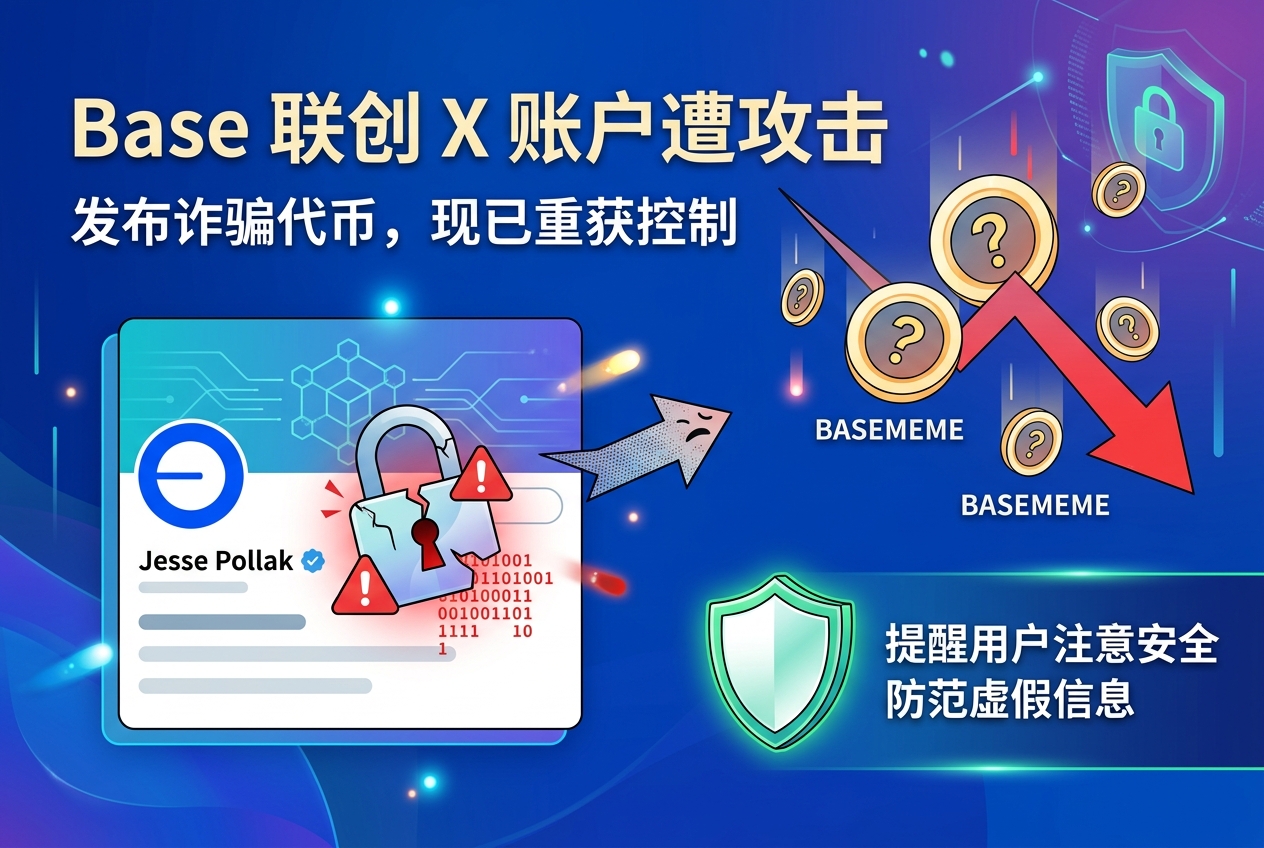 Base 联创:X 账户被攻击并发布诈骗代币,提醒用户注意安全