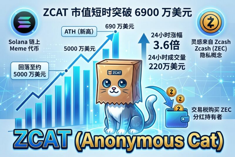 Ansem 喊单 ZEC 分红 Meme 代币 ZCAT,市值一度突破 6900 万美元-指挥使社区 - 真实线索、热点议题与深度观察