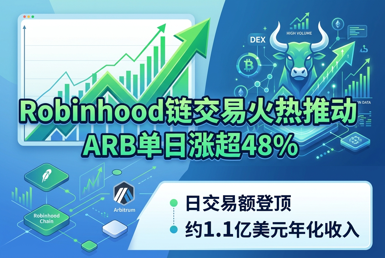 Robinhood链交易火热推动 ARB 单日涨超 48%
