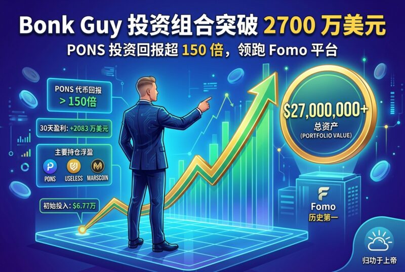 Bonk Guy 持仓 PONS 回报超 150 倍,投资组合突破 2700 万美元-指挥使社区 - 真实线索、热点议题与深度观察