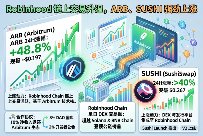 Robinhood 链上交易升温，ARB、SUSHI 双双涨超 40%-指挥使社区 - 真实线索、热点议题与深度观察