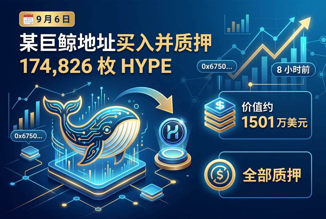 某巨鲸地址买入并质押 174,826 枚 HYPE