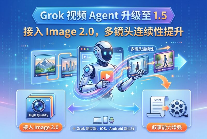 Grok 视频 Agent 升级至 1.5:接入 Image 2.0,多镜头连续性提升-指挥使社区 - 真实线索、热点议题与深度观察