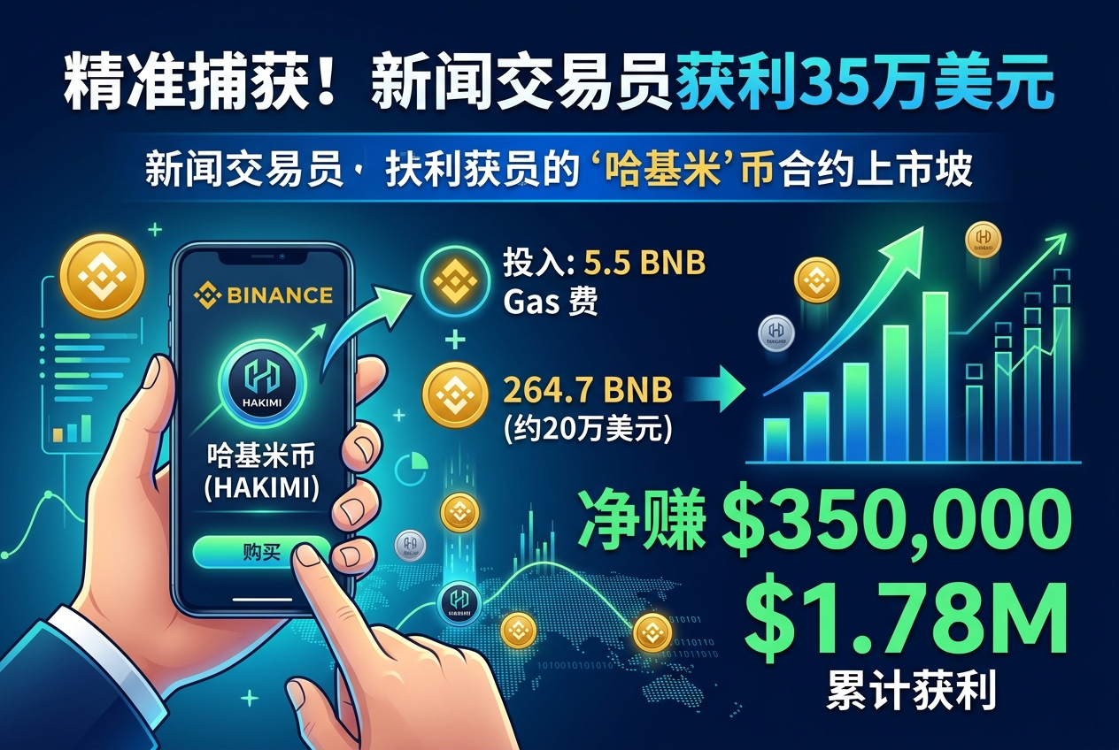 某新闻交易员支付 5.5 枚 BNB 作为 Gas 买入「哈基米」,获利 35 万美元