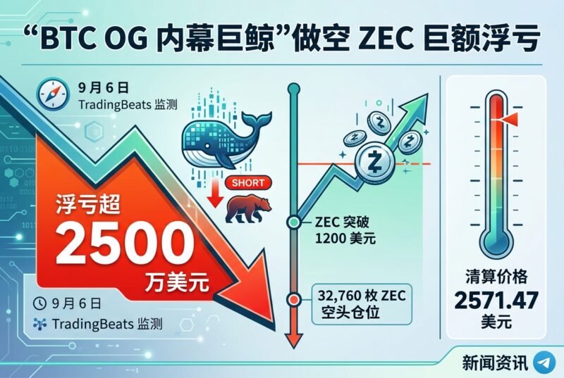 “BTC OG 内幕巨鲸”做空 ZEC 浮亏超 2500 万美元-指挥使社区 - 真实线索、热点议题与深度观察