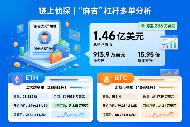 链上侦探｜“麻吉”多单总仓位达 1.46 亿美元，目前浮盈 256 万美元-指挥使社区 - 真实线索、热点议题与深度观察
