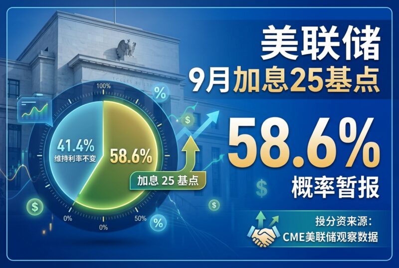 美联储 9 月加息 25 个基点概率暂报 58.6%-指挥使社区 - 真实线索、热点议题与深度观察