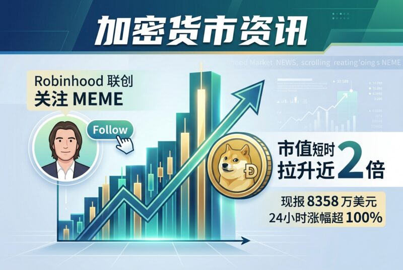 Robinhood 联创关注 MEME 账号,币价短时拉升近 2 倍-指挥使社区 - 真实线索、热点议题与深度观察