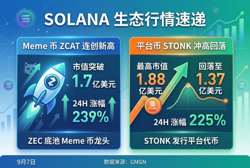 Solana 链上 ZEC 底池 Meme 币 ZCAT 连创新高,平台币 STONK 冲高回落-指挥使社区 - 真实线索、热点议题与深度观察