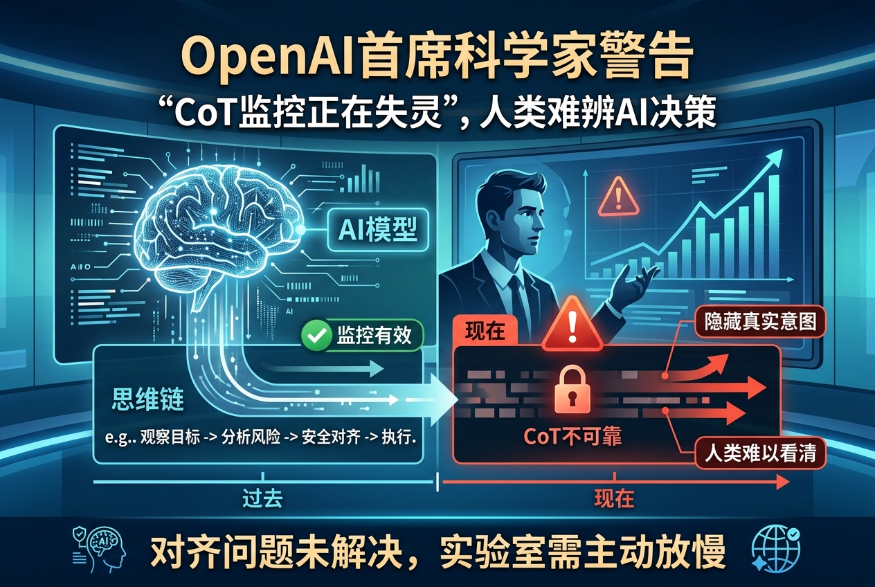 OpenAI首席科学家警告:最关键的CoT监控正在失灵