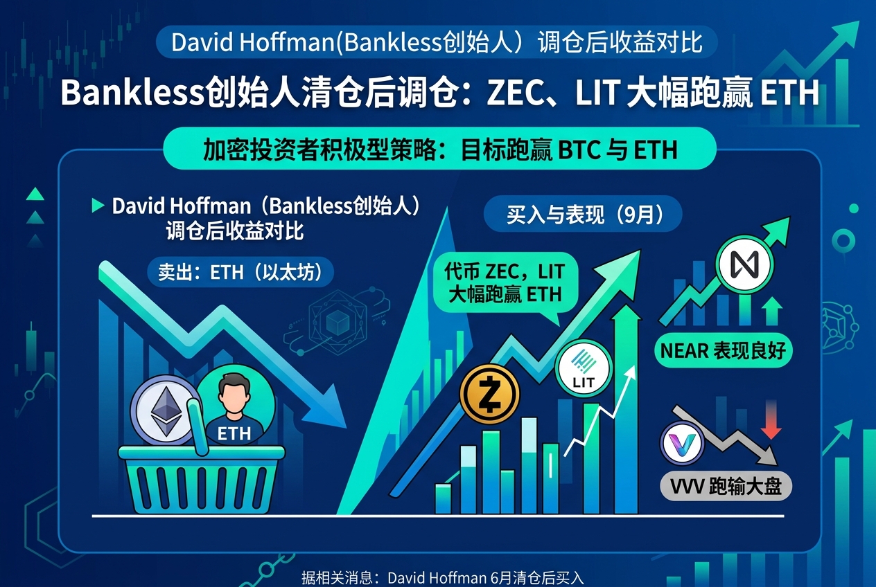 Bankless 创始人清仓 ETH 后,换仓代币 ZEC、LIT 均大幅跑赢 ETH