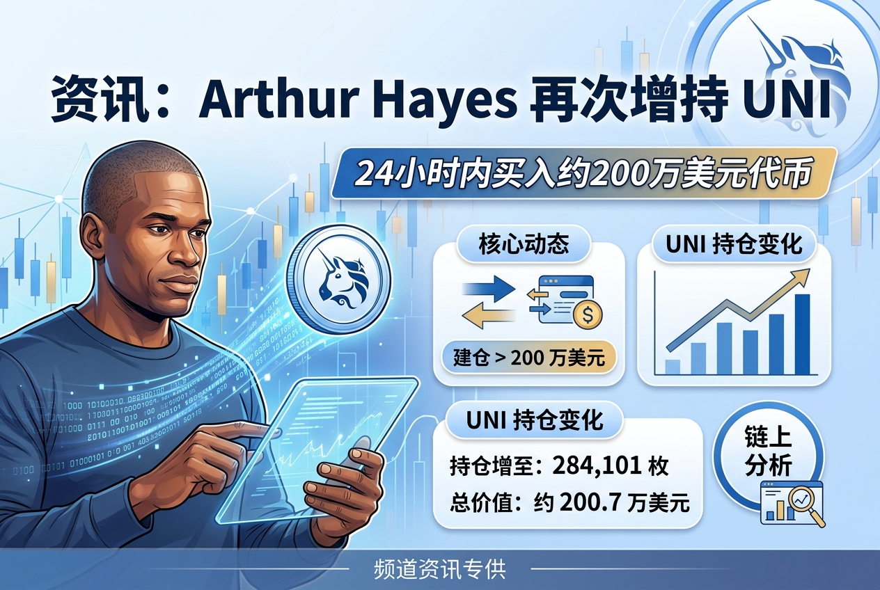 Arthur Hayes 再次增持 UNI,近 24 小时买入约 200 万美元代币