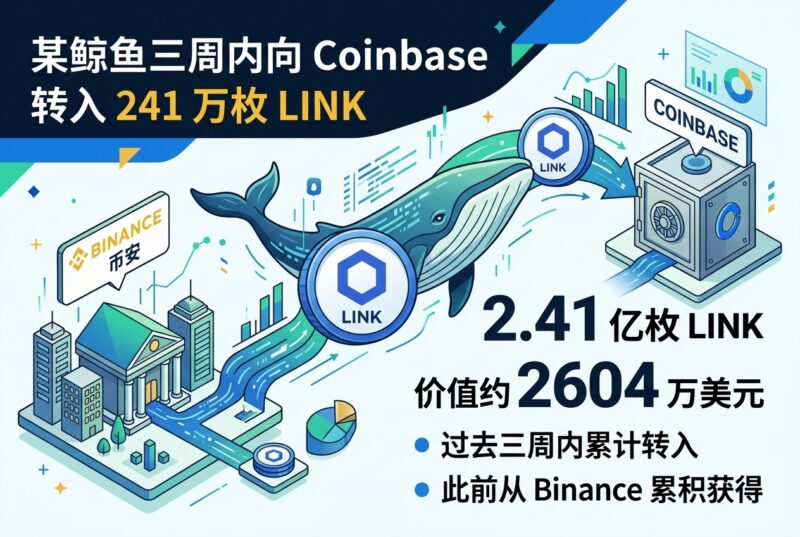 某鲸鱼三周内向 Coinbase 转入 241 万枚 LINK-指挥使社区 - 真实线索、热点议题与深度观察
